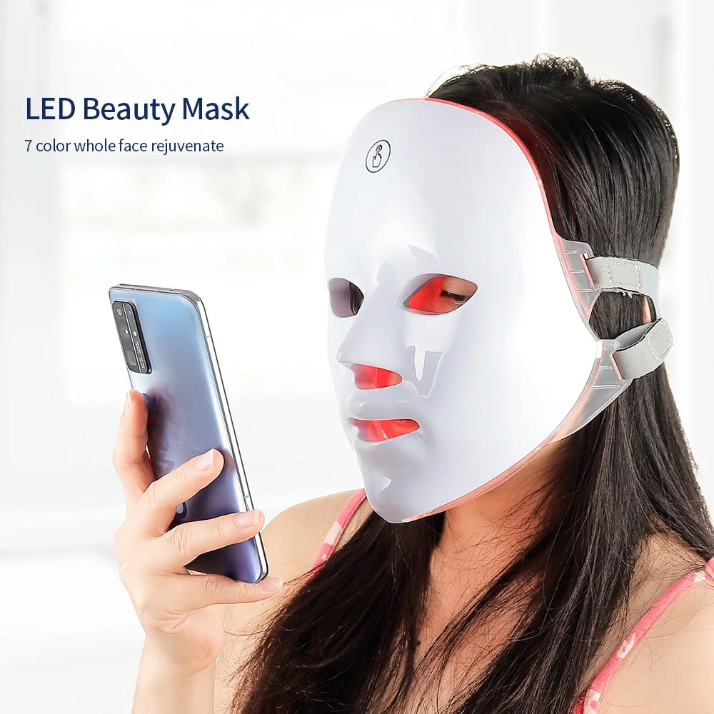 7-Color LED Facial And Neck Mask – Skin Rejuvenation