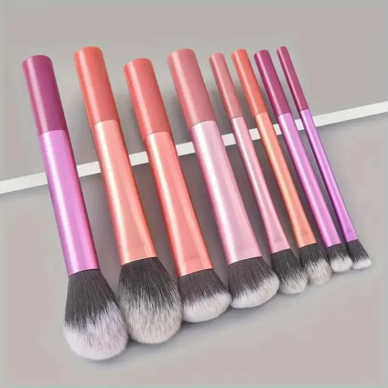 8-Piece Synthetic Makeup Brush Set for Face & Eyes