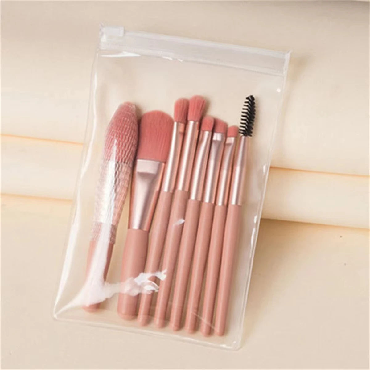 8-Piece Mini Makeup Brush Set For Face And Eyes