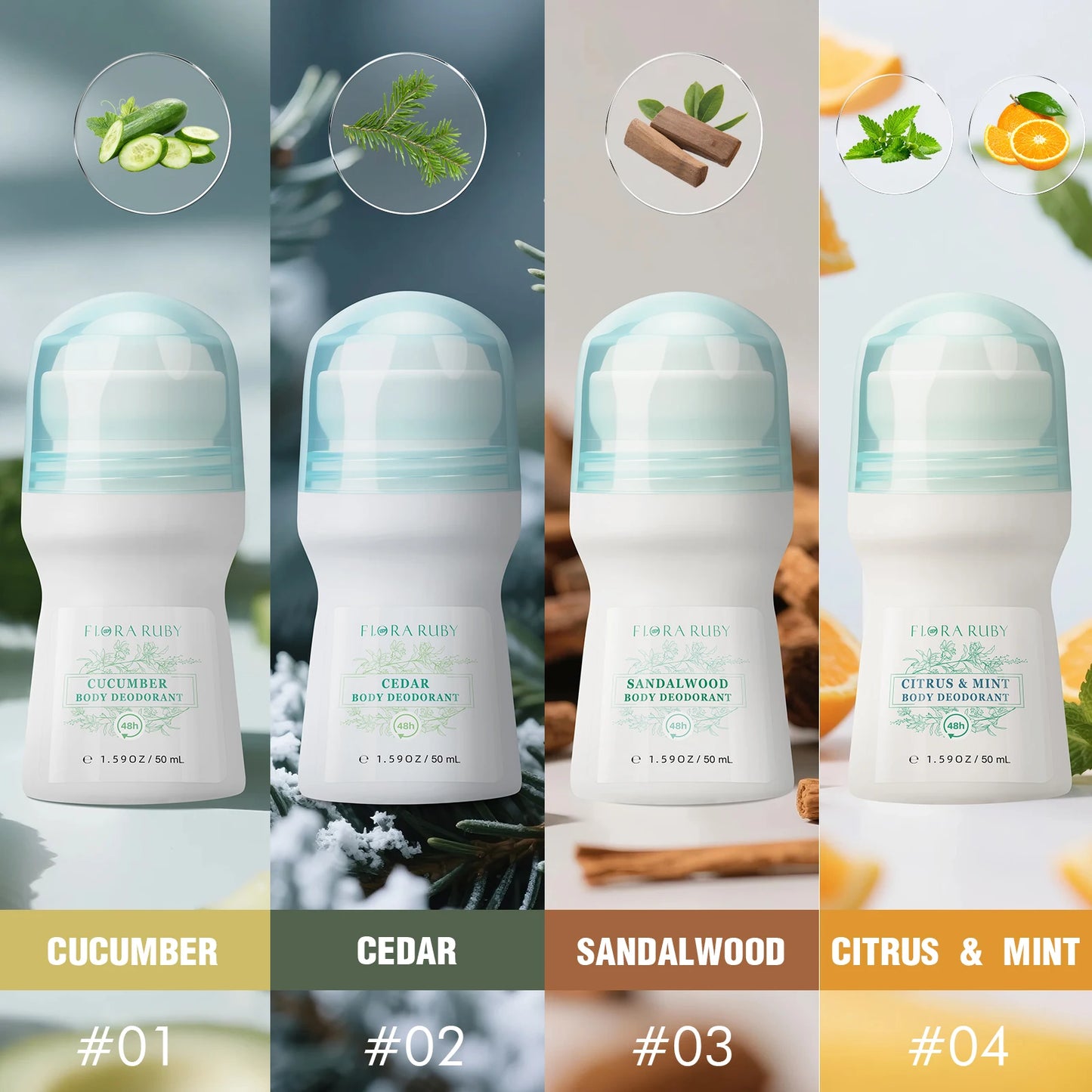 Aluminum-Free Roll-On Deodorant for Men and Women