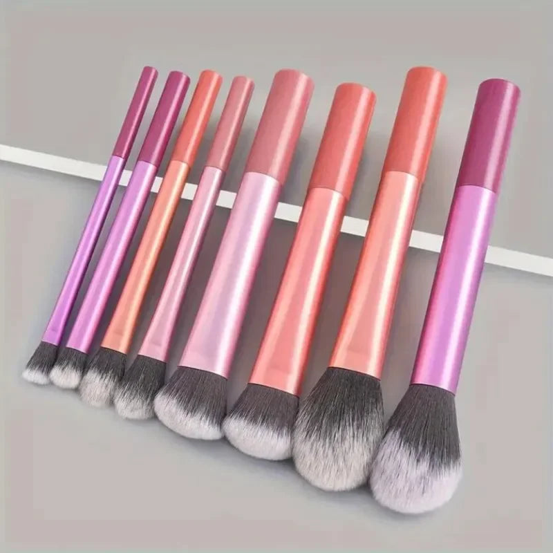8-Piece Synthetic Makeup Brush Set for Face & Eyes