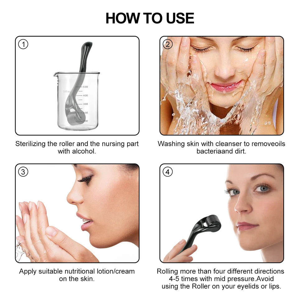 Microneedle Derma Roller for Face – 0.2 to 0.3 mm