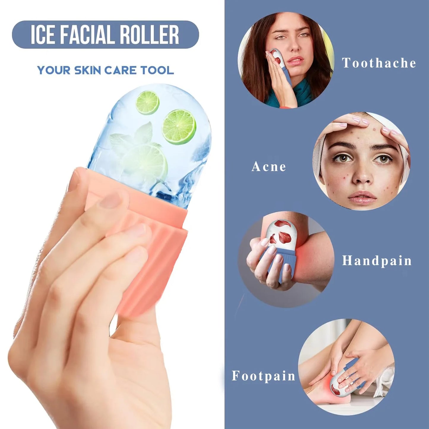 3-Piece Facial Cleansing Set with Ice Roller & Scraper
