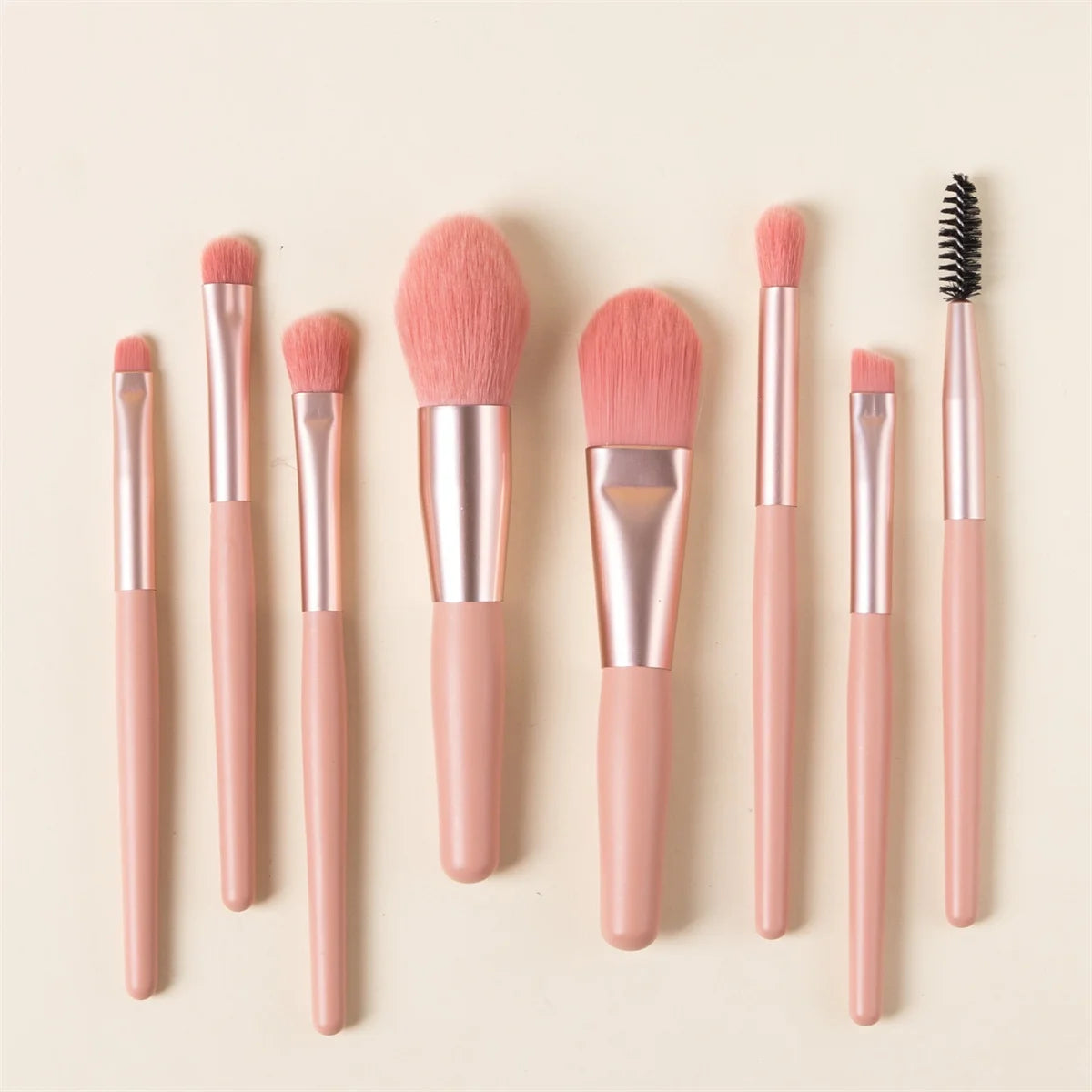 8-Piece Mini Makeup Brush Set For Face And Eyes