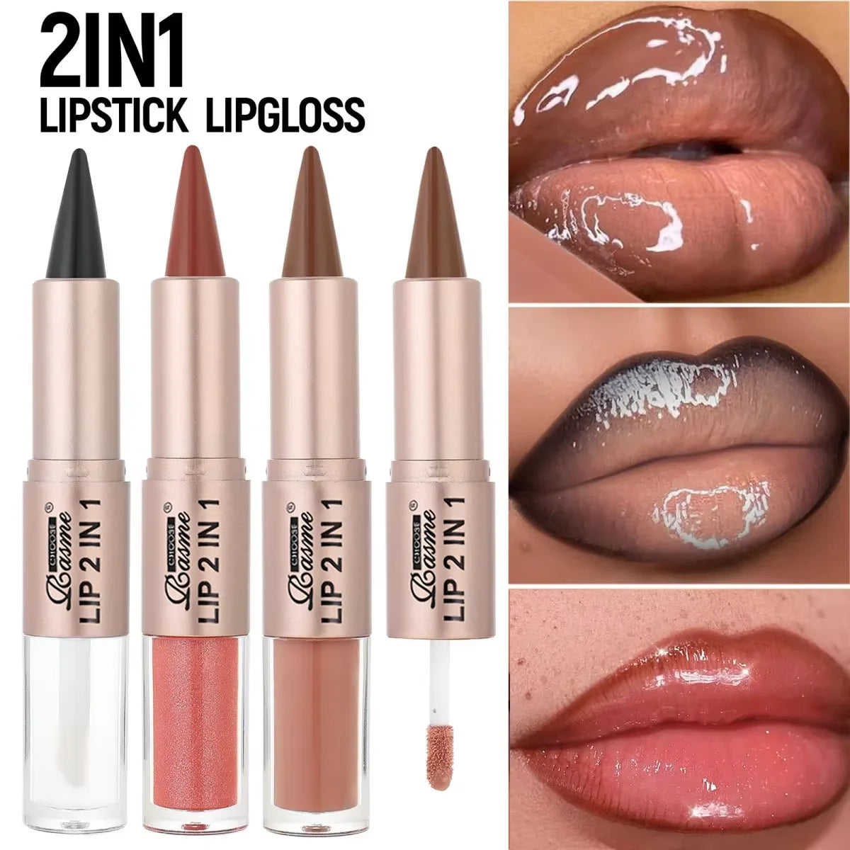 2-in-1 Lip Liner And Gloss Stick Waterproof Long Wear