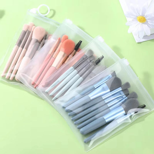 8-Piece Mini Makeup Brush Set For Face And Eyes