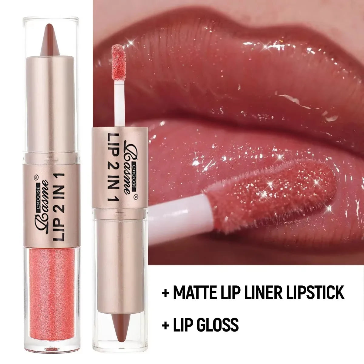 2-in-1 Lip Liner And Gloss Stick Waterproof Long Wear