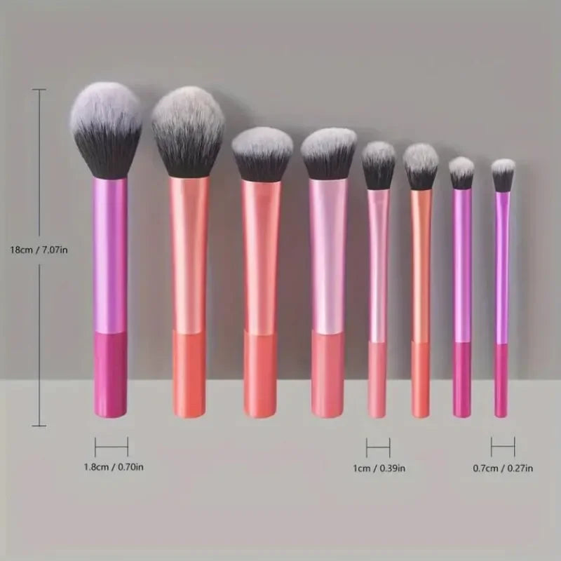 8-Piece Synthetic Makeup Brush Set for Face & Eyes