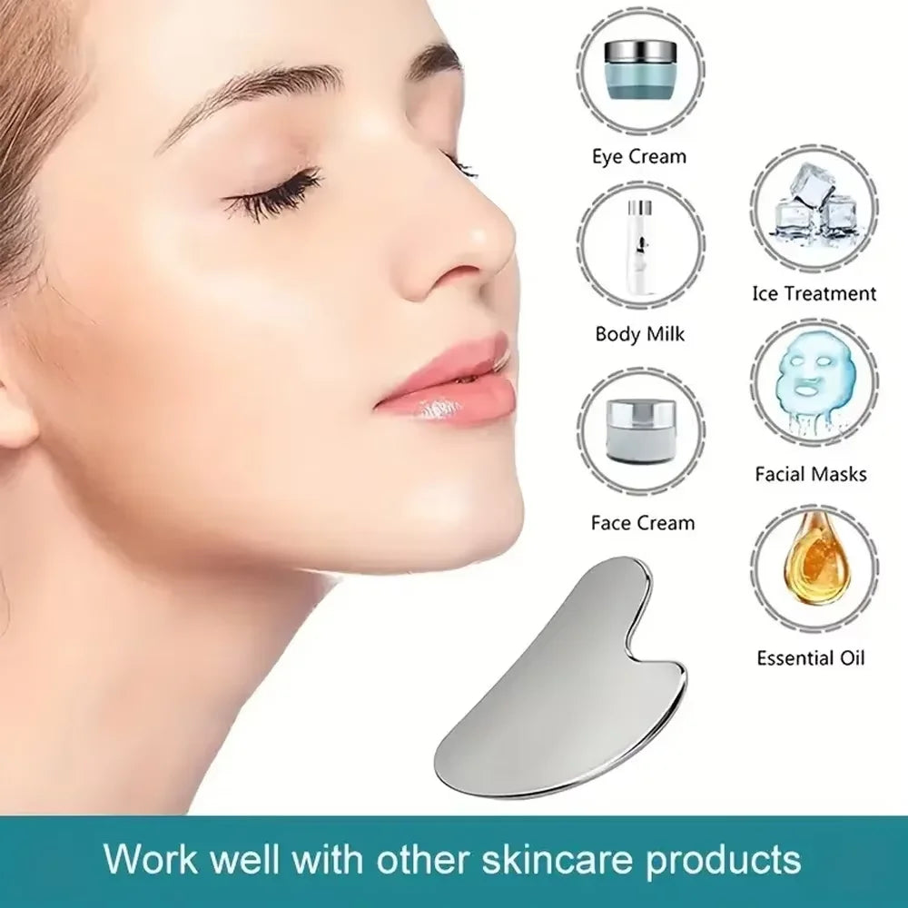 3-Piece Facial Cleansing Set with Ice Roller & Scraper