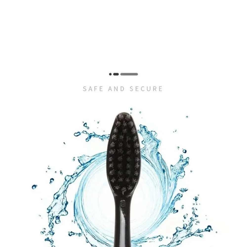 Soft Bristle Bamboo Charcoal Toothbrush Set, 10-Pack