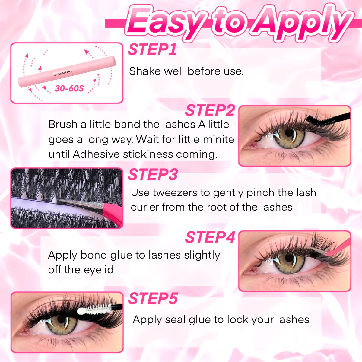 DIY Lash Extension Kit With Clusters, Bond And Seal